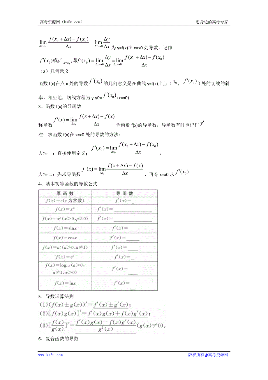 2013版高考数学一轮复习精品学案：2.11导数及其应用.doc_第2页