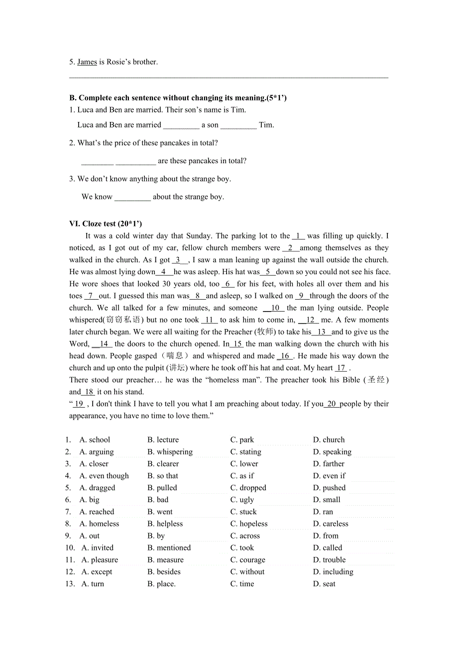 浙江省台州市外国语学校2012-2013学年高一上学期期中英语试题.doc_第3页