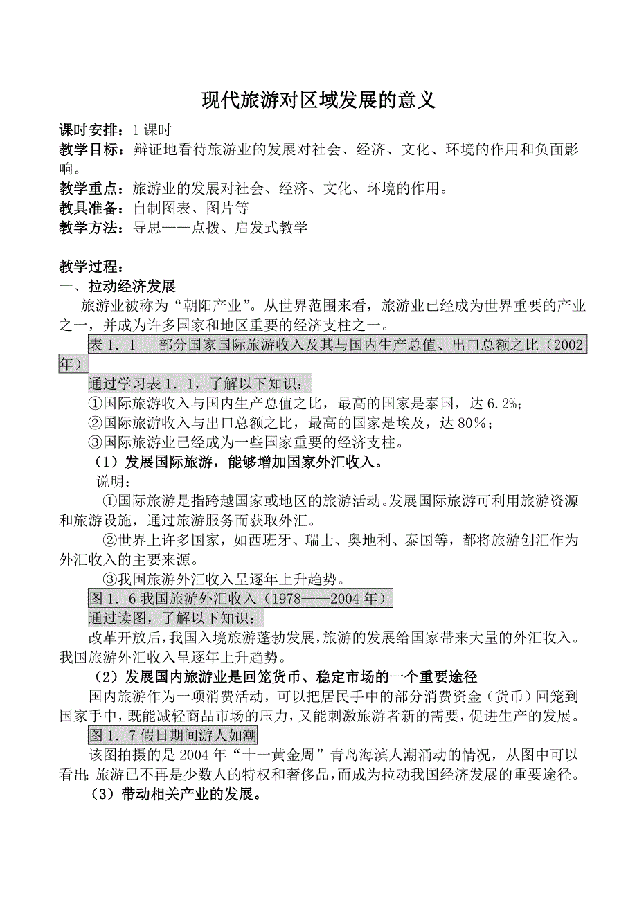 山西省运城市康杰中学地理人教版教案选修3-1 2现代旅游对区域发展的意义.doc_第1页