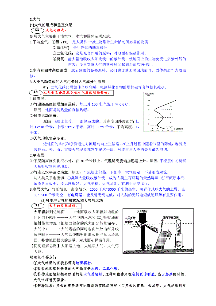 2017届高中地理一轮复习之地球上的大气考点33-49 WORD版含答案.doc_第1页