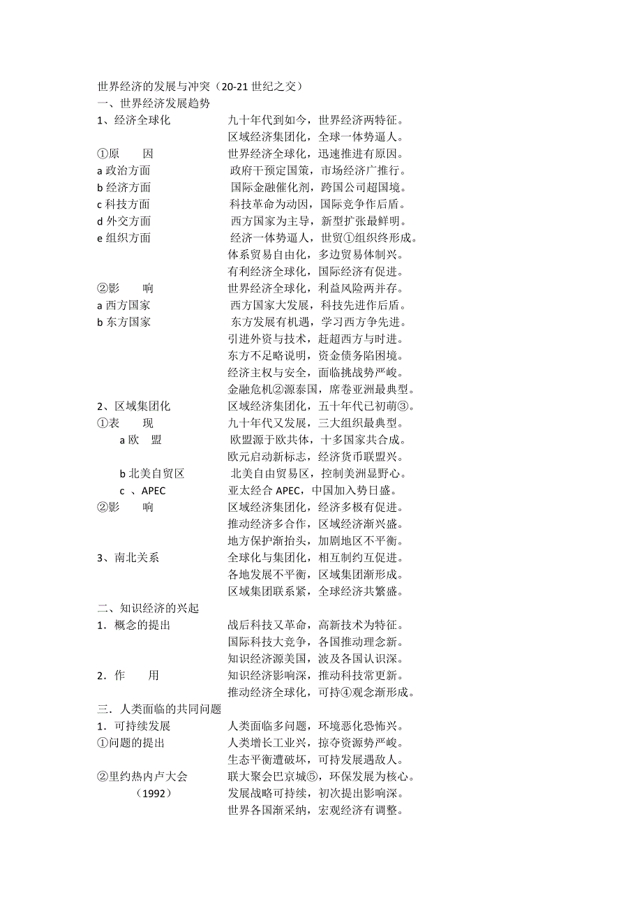 2013高中历史近代史必备知识点：世界经济的发展与冲突之世界经济发展趋势记忆口诀.doc_第1页