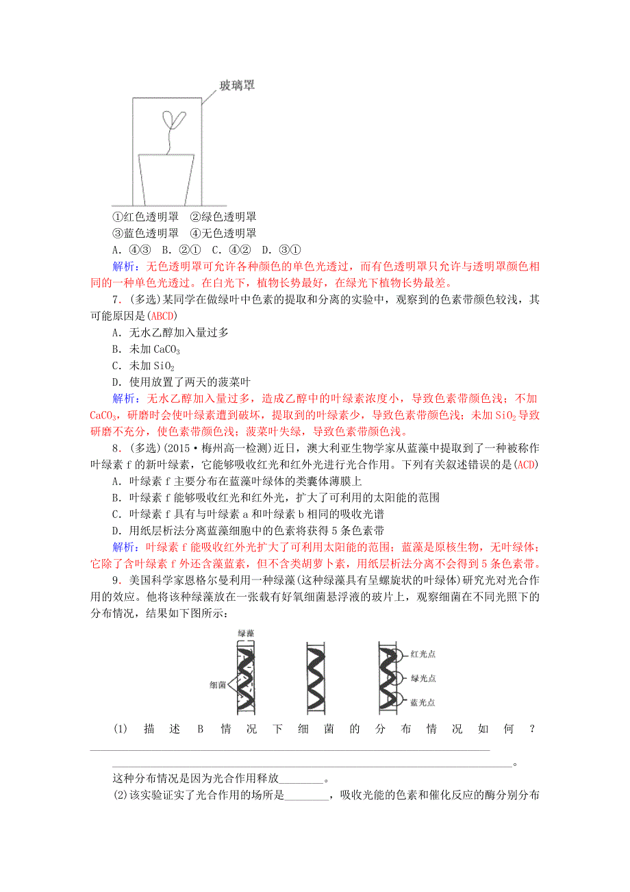 2015-2016学年高一生物知能提升训练：5.4.1《能量之源-光与光合作用》（新人教版必修1） WORD版含解析.doc_第2页