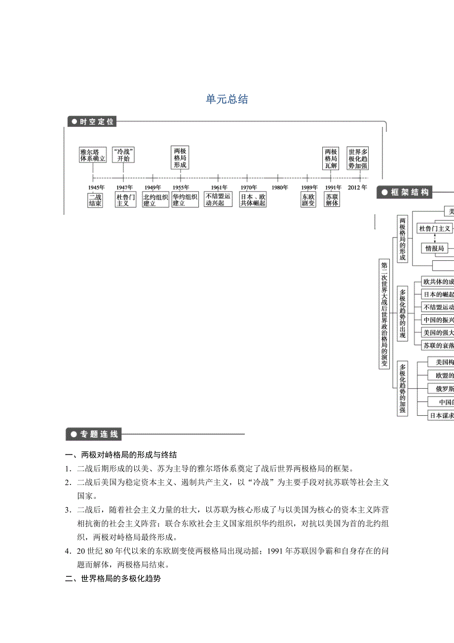 2013高考历史大一轮复习学案：第五单元单元总结（人教版必修1）.doc_第1页