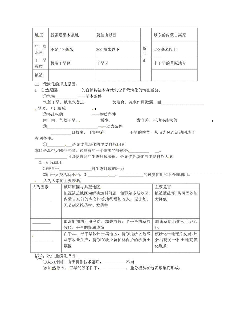 2013－2014学年高中地理新人教版必修3教案 《荒漠化的防治以我国西北地区为例》1.doc_第2页