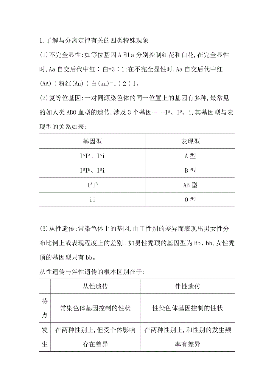 2021高考生物人教版一轮教师用书第五单元 素养提升课4 基因分离定律的异常、特殊分离比 WORD版含解析.doc_第2页