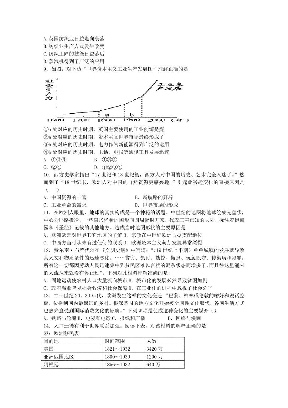 湖北省枣阳市第一中学2015-2016学年高一下学期期末考试历史试题 WORD版含答案.doc_第2页