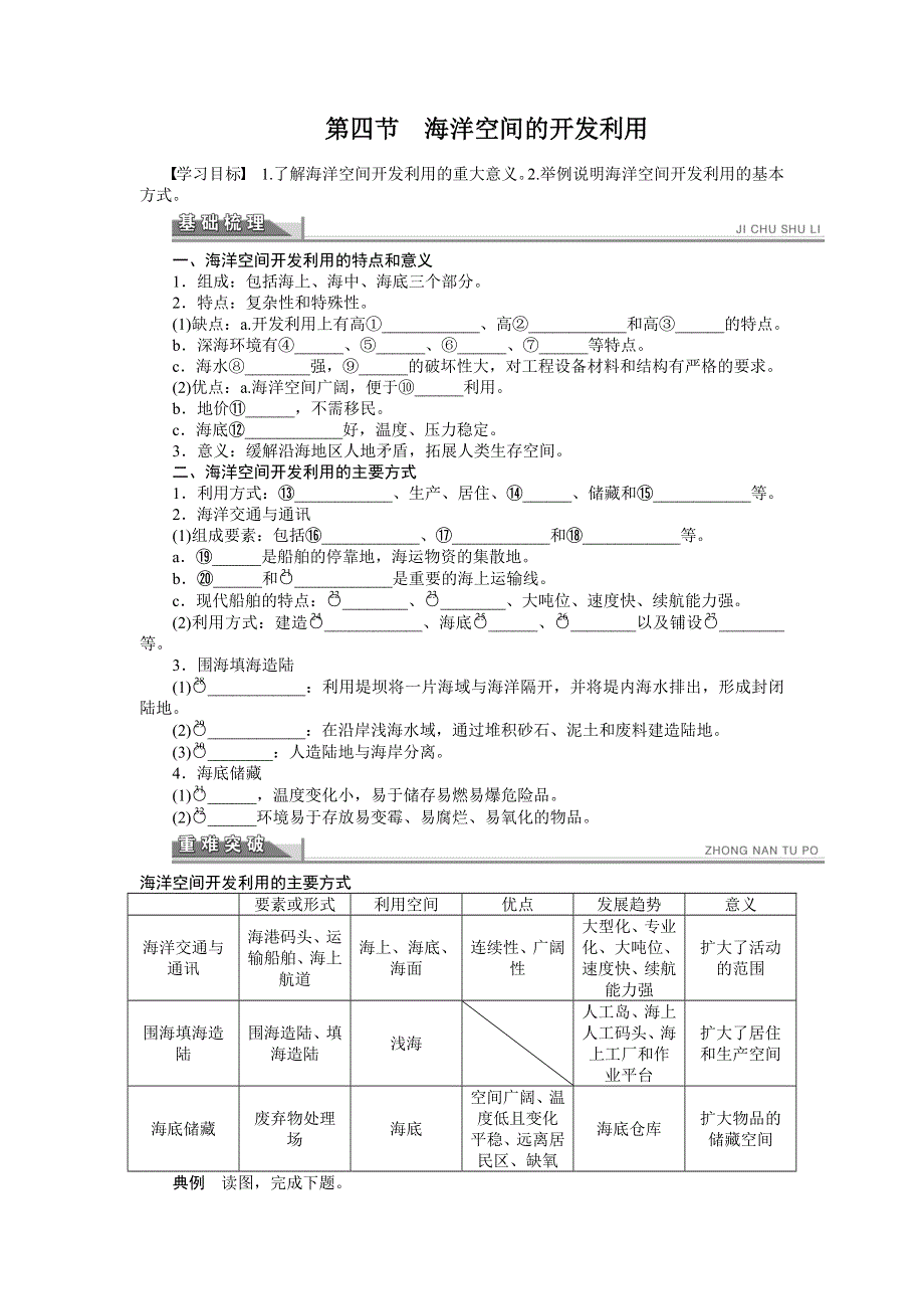 2015-2016学年高二地理人教版选修2课时作业：第五章 第四节 海洋空间的开发利用 WORD版含解析.doc_第1页