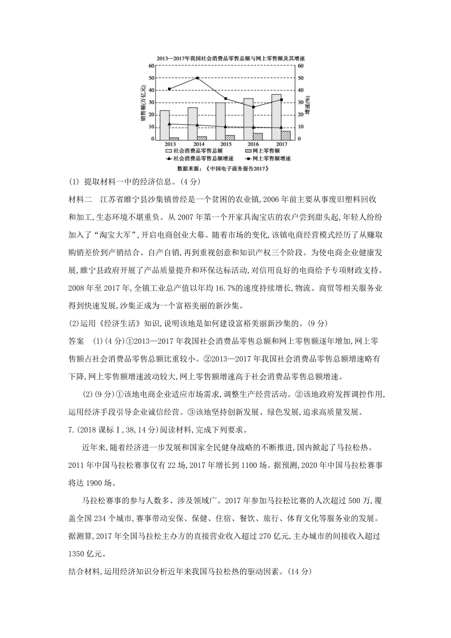 （山东专用）2022版高考政治一轮复习 专题四 经济发展与社会进步模拟集训（含解析）.docx_第3页