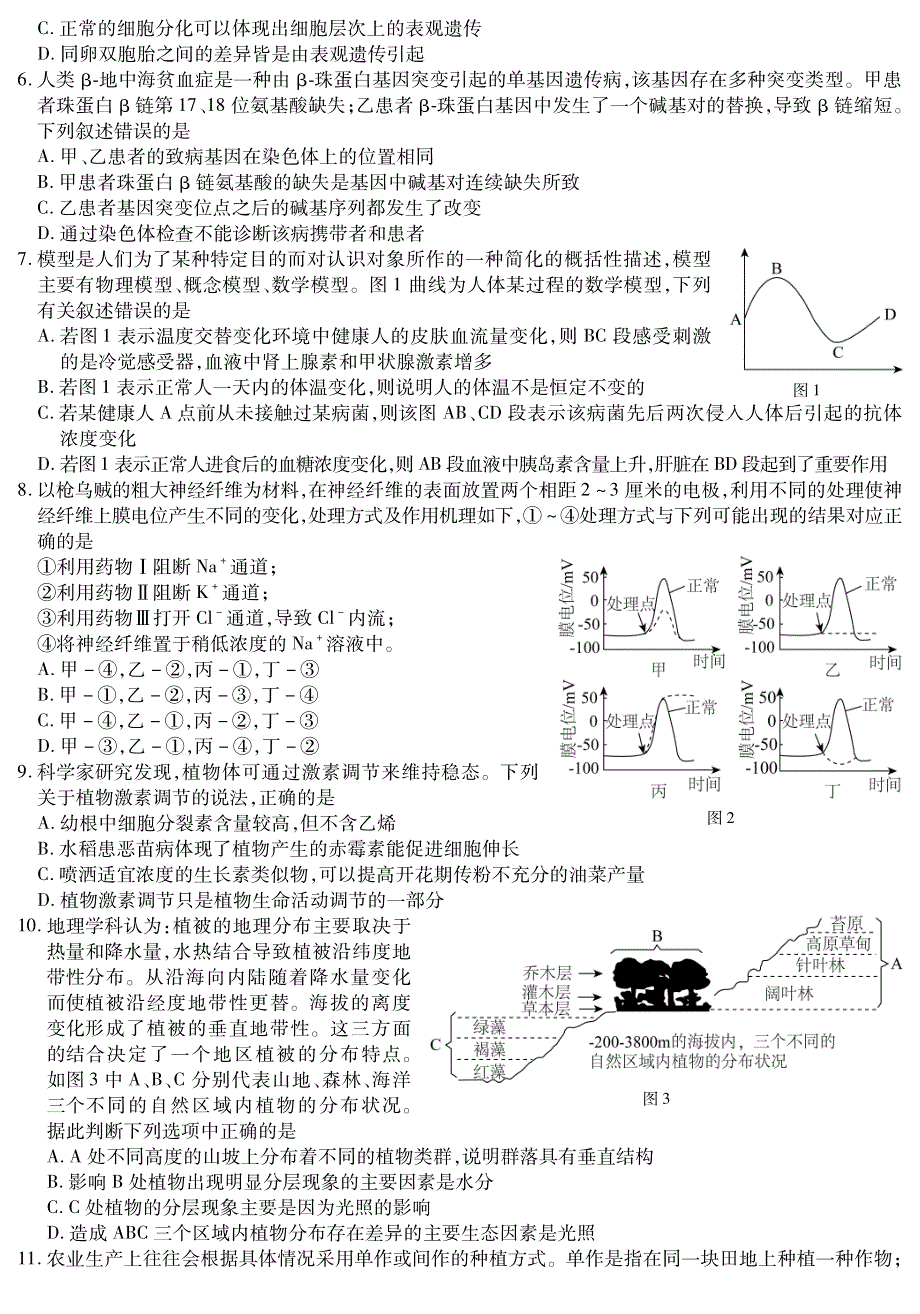 河北省玉田县第一中学2022届高三上学期摸底考试生物试题 PDF版含答案.pdf_第2页