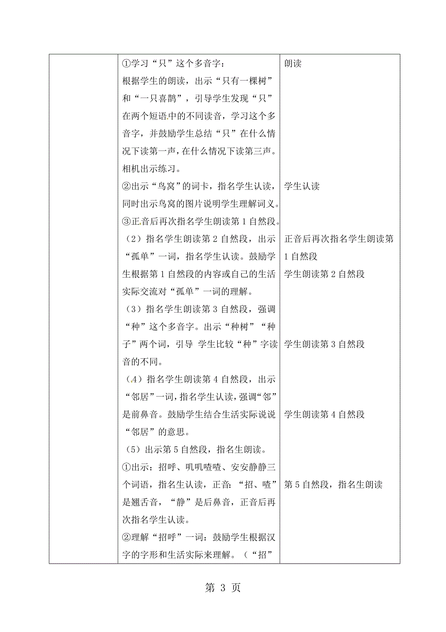 一年级下册语文教案6.树和喜鹊｜部编人教版.doc_第3页