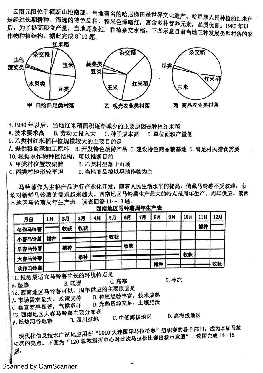 2017--2018学年度高二上学期第一次月考地理.pdf_第2页