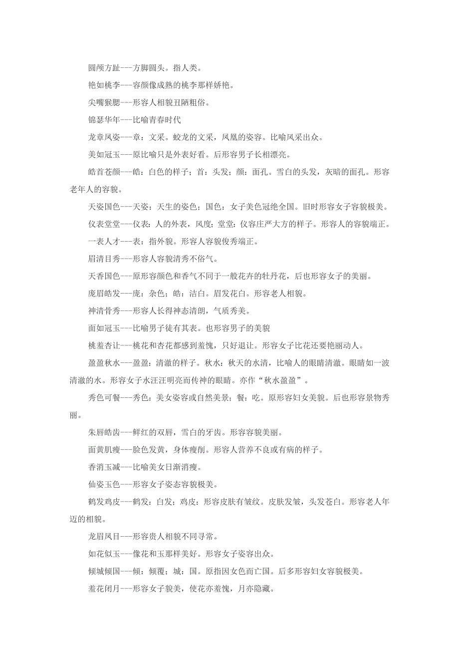 小学语文 成语大全 形容人物容貌的成语.doc_第2页