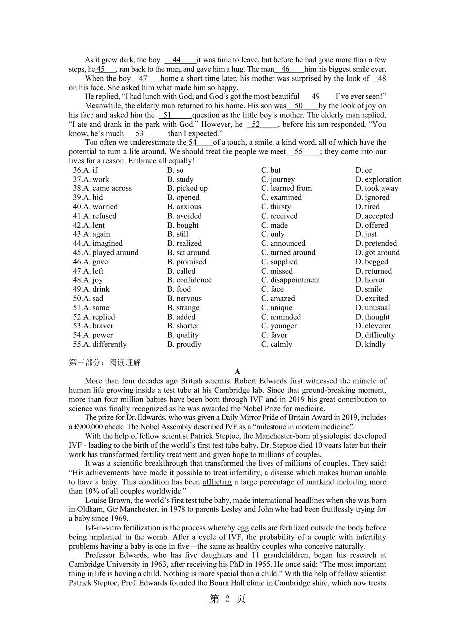 2017-2018学年度苏州高新区第一中学高二英语国庆作业（四）.docx_第2页