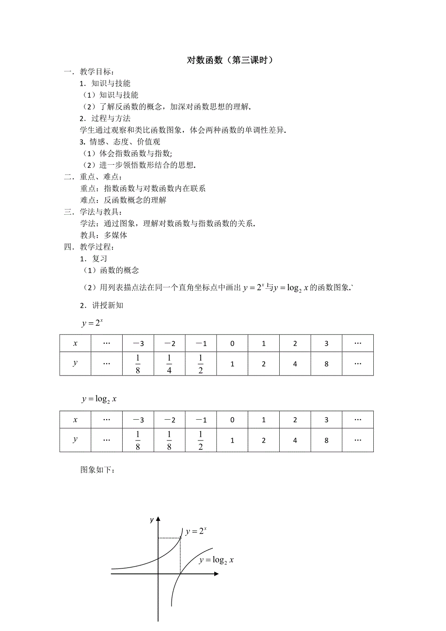 高一数学北师大版必修1《对数函数 第三课时》教案.doc_第1页