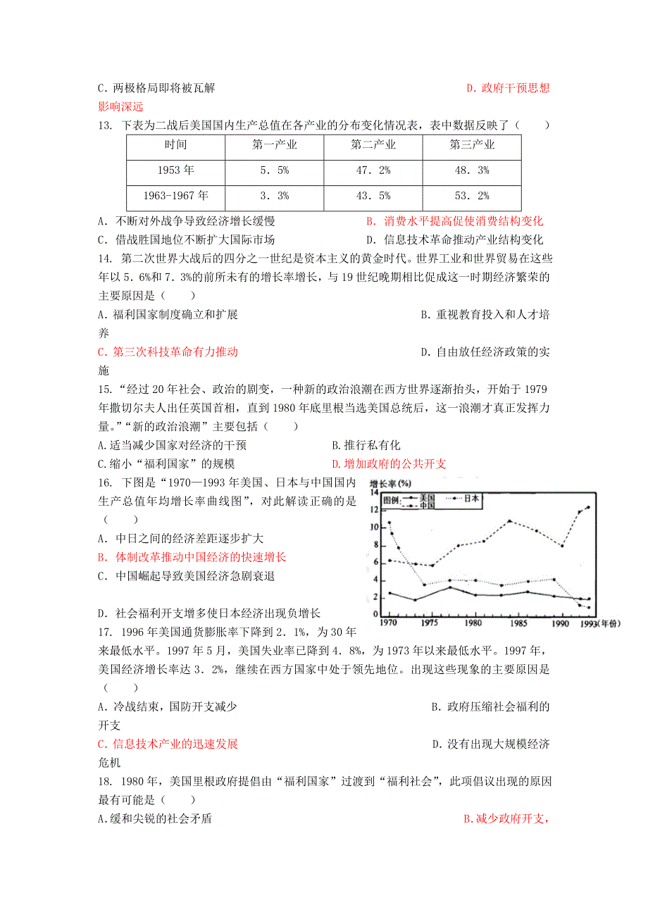 福建省南安第一中学2016届高三上学期高考复习历史试题（14） WORD版含答案.doc_第3页