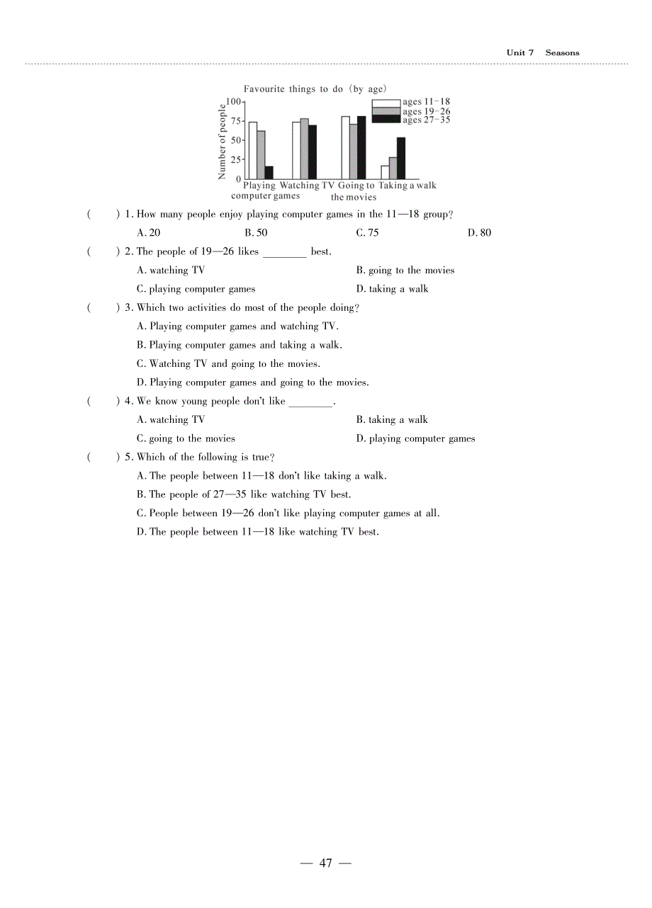 八年级英语上册 Unit 7 Seasons（第二课时）同步作业（pdf无答案）（新版）牛津版.pdf_第2页