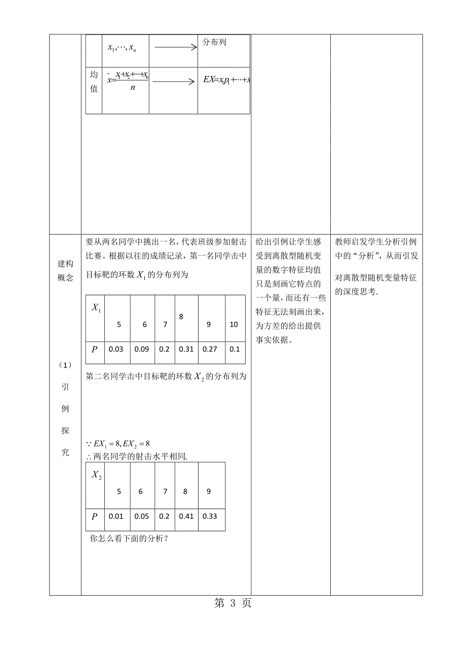 人教A版高中数学选修23 2.3《离散型随机变量的方差》优质教学设计（5页）.docx_第3页