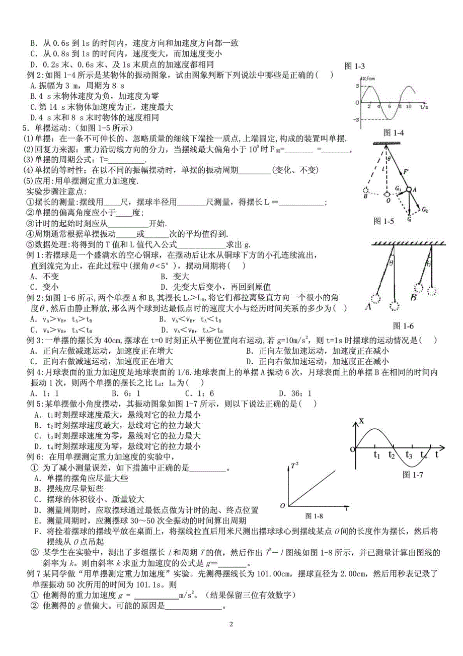 2021-2022年人教版（2019）高中物理选修一振动和波知识总结.pdf_第2页