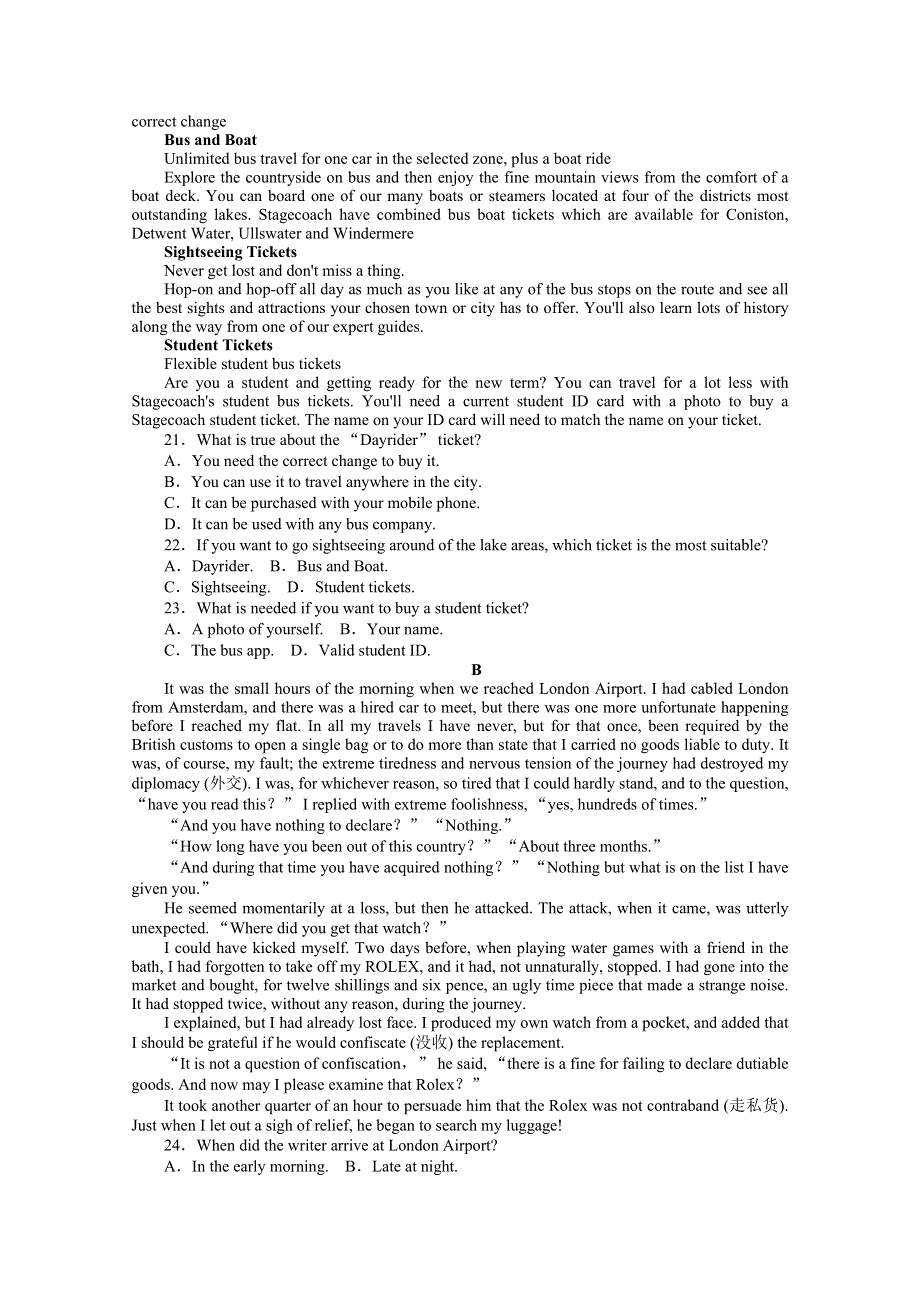 2020-2021学年高中英语人教版选修7单元质量检测 UNIT 3　UNDER THE SEA WORD版含解析.doc_第3页