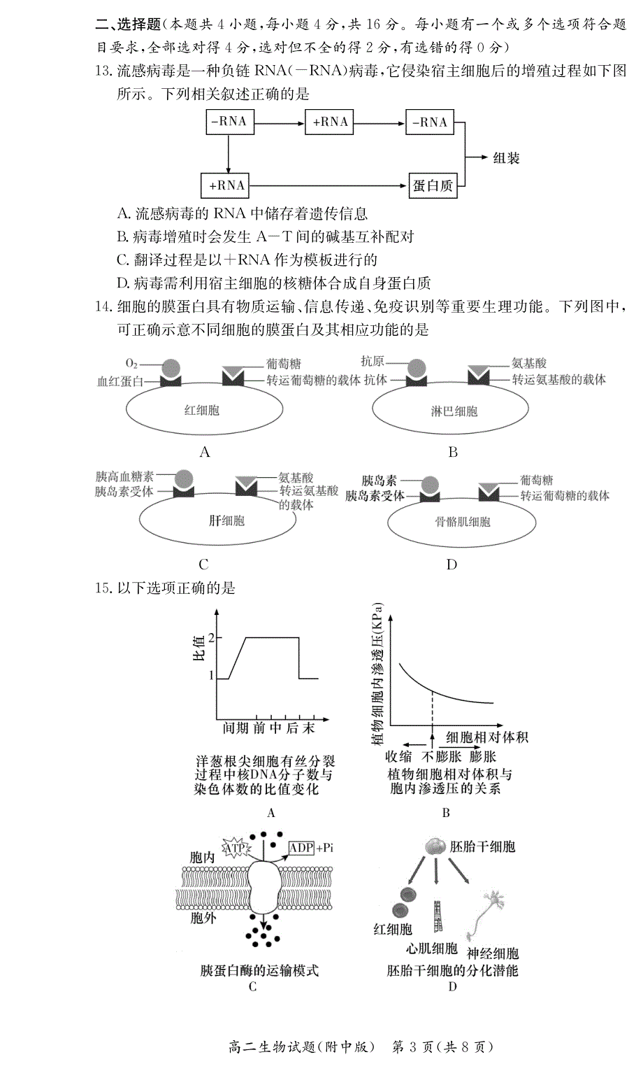 湖南师范大学附属中学2020-2021学年高二下学期第二次大练习生物试卷 PDF版含答案.pdf_第3页