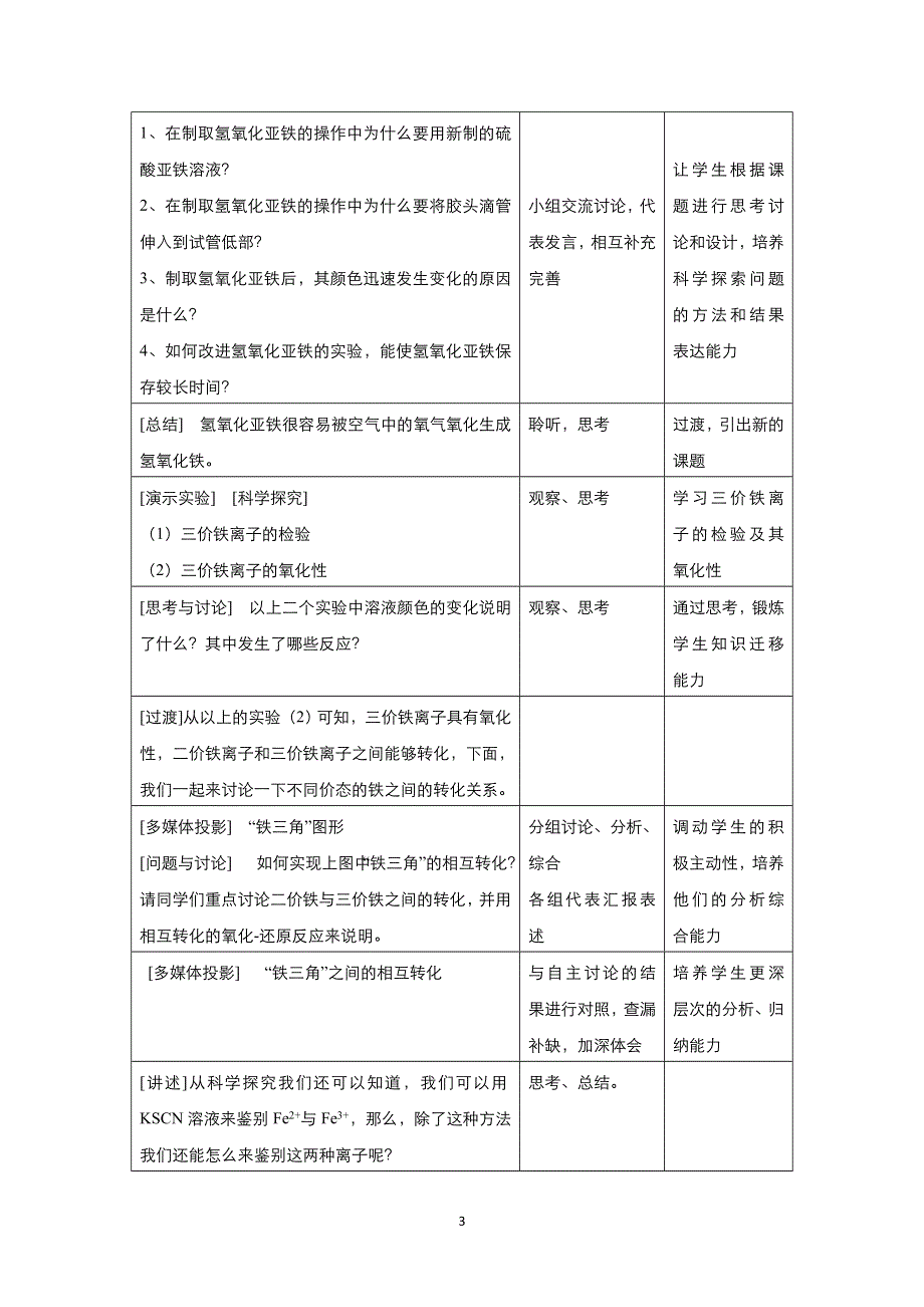 2021-2022高中化学人教版必修1教案：第三章 第2节 铁的重要化合物 （系列四） WORD版含答案.doc_第3页