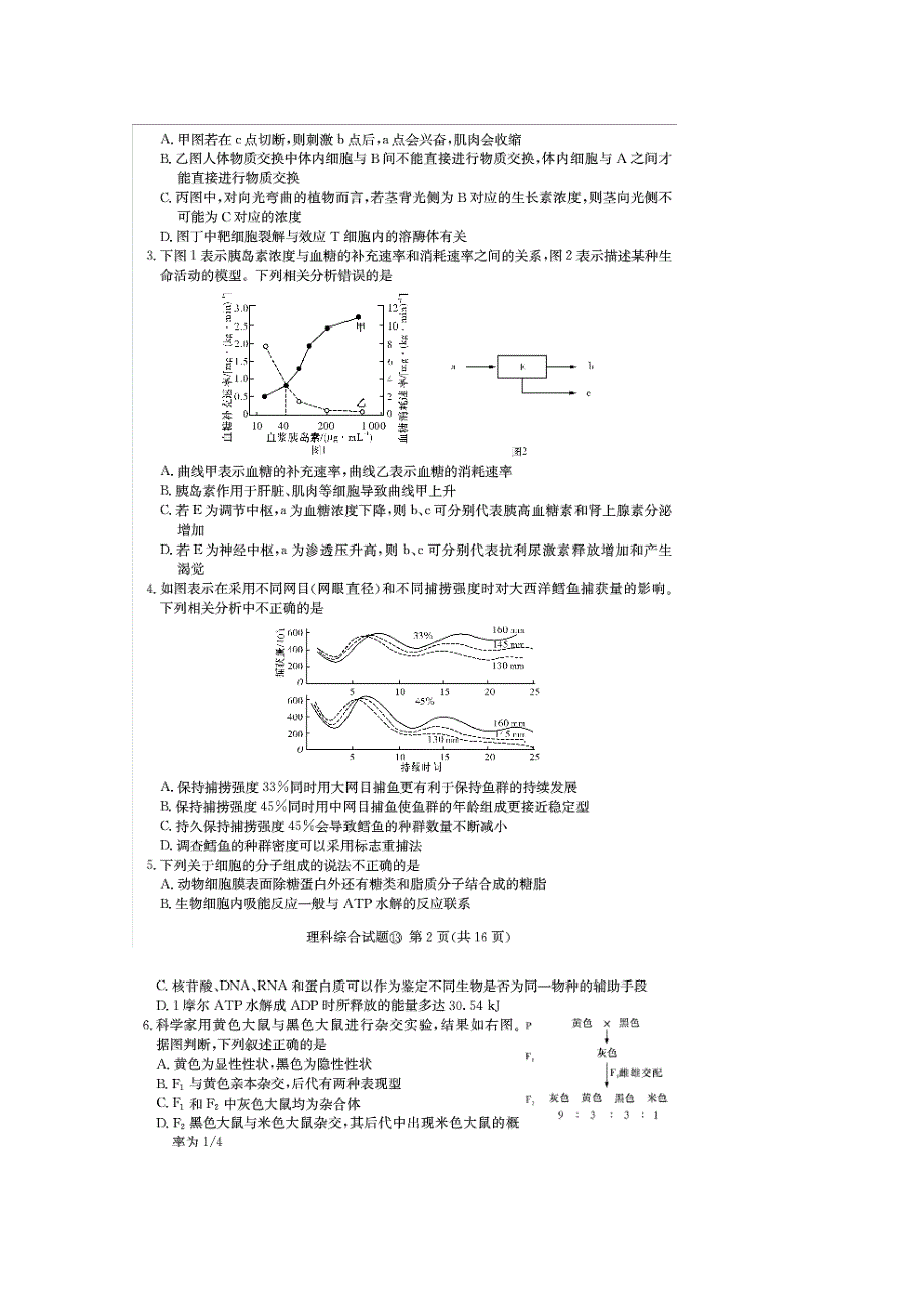 湖南省2015届高三高考仿真模拟卷理科综合生物试题（副卷） 扫描版含答案.doc_第2页