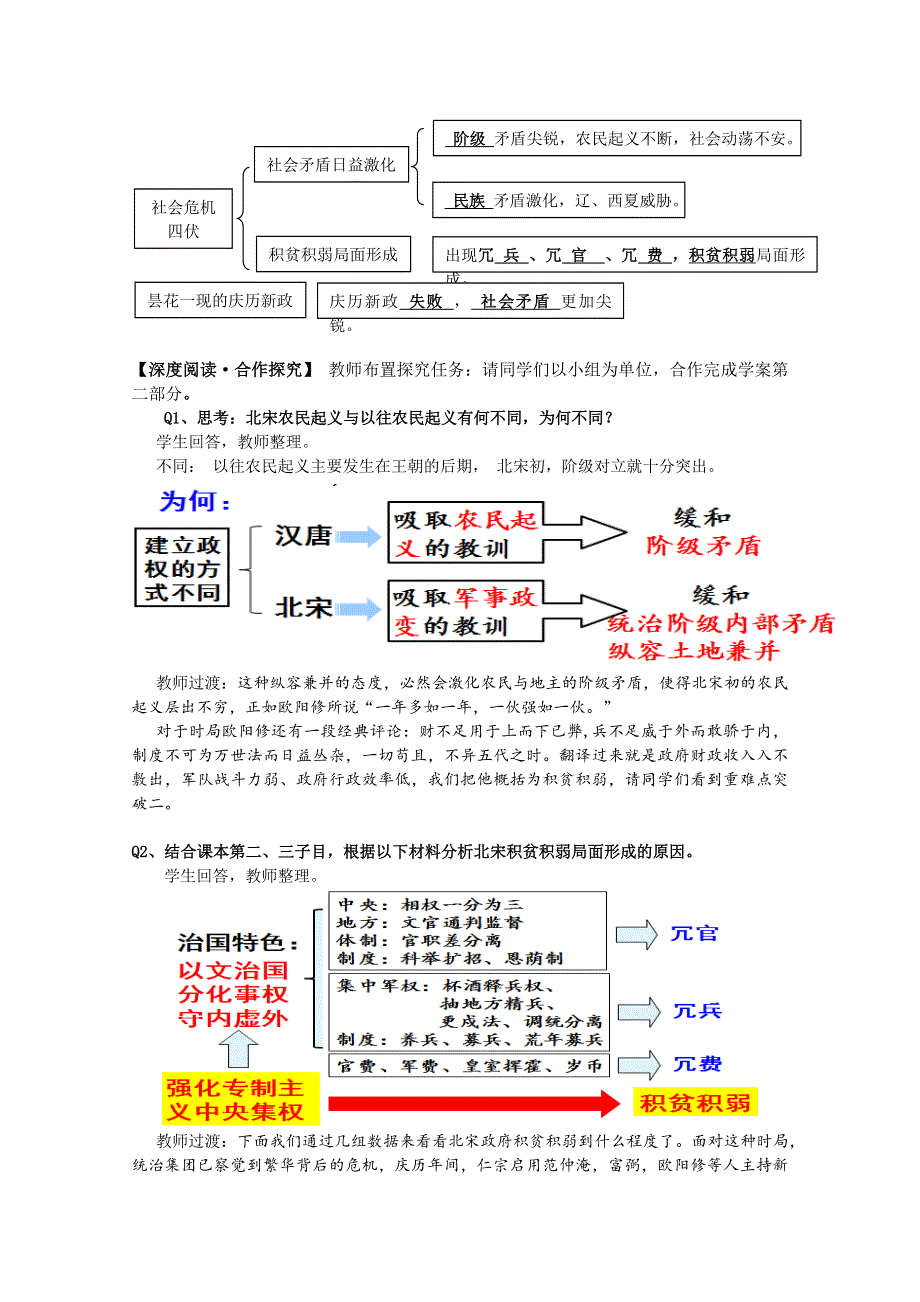 2020-2021学年高二历史人教版选修1教学教案：第四单元第1课 社会危机四伏和庆历新政 （5） WORD版含解析.doc_第2页