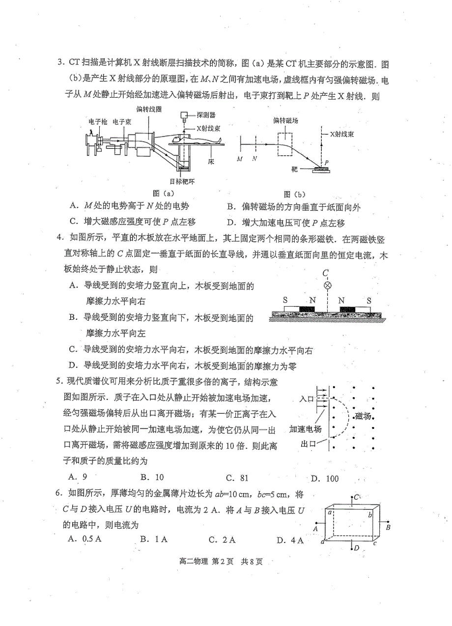 江苏省苏州市陆慕高级中学2020-2021学年高二上学期期中考试物理试卷 WORD版含答案.pdf_第2页