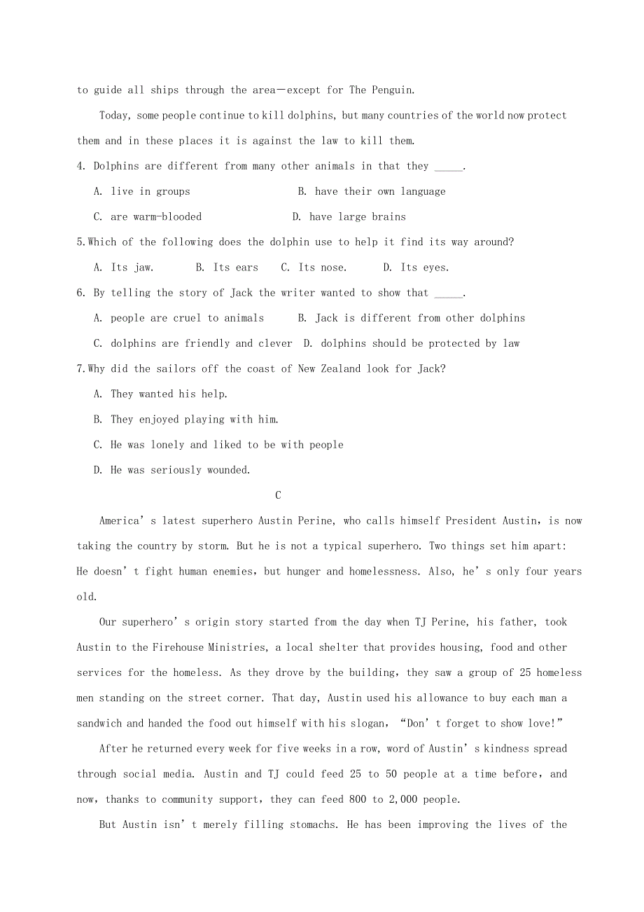 河北省邯郸市大名县第一中学2020-2021学年高二英语上学期第八周周测试题.doc_第3页