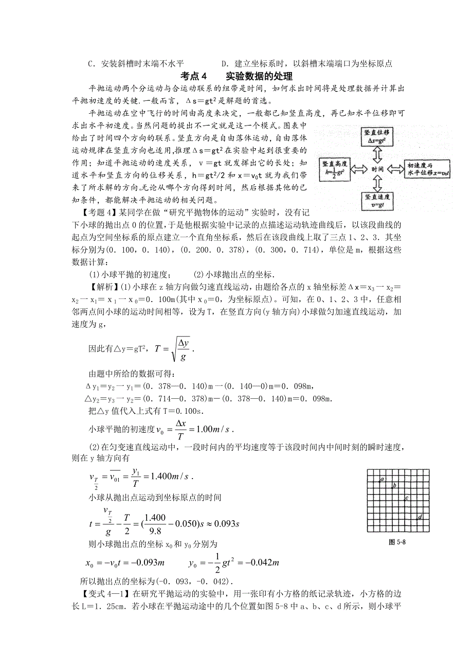 湖南省临湘一中2012年高考物理总复习能力提升学案（新人教版）：必修2 第4讲 实验：研究平抛运动.doc_第3页