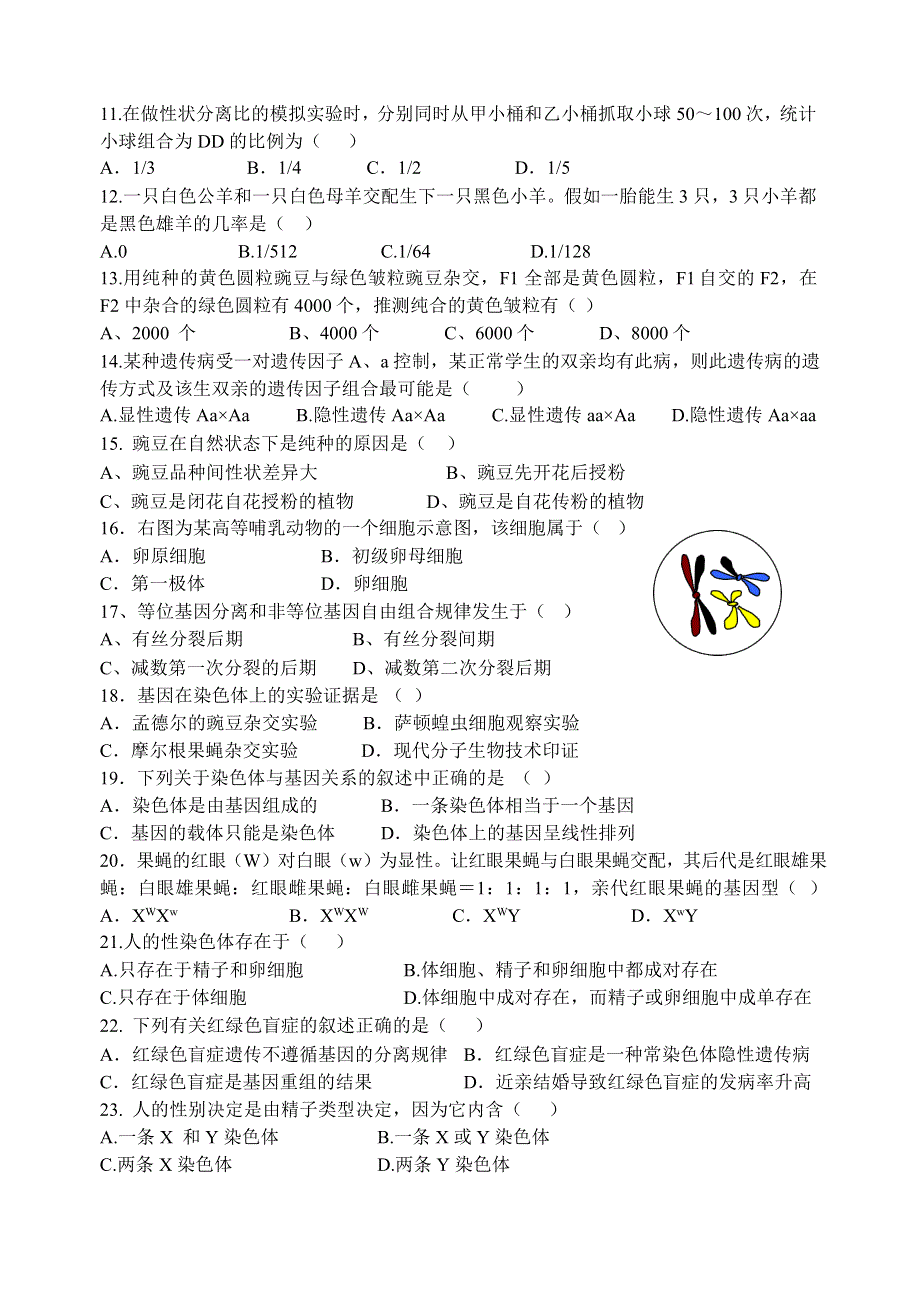 浙江省金华市云富高级中学2020-2021学年高一3月月考生物试题 WORD版含答案.docx_第2页