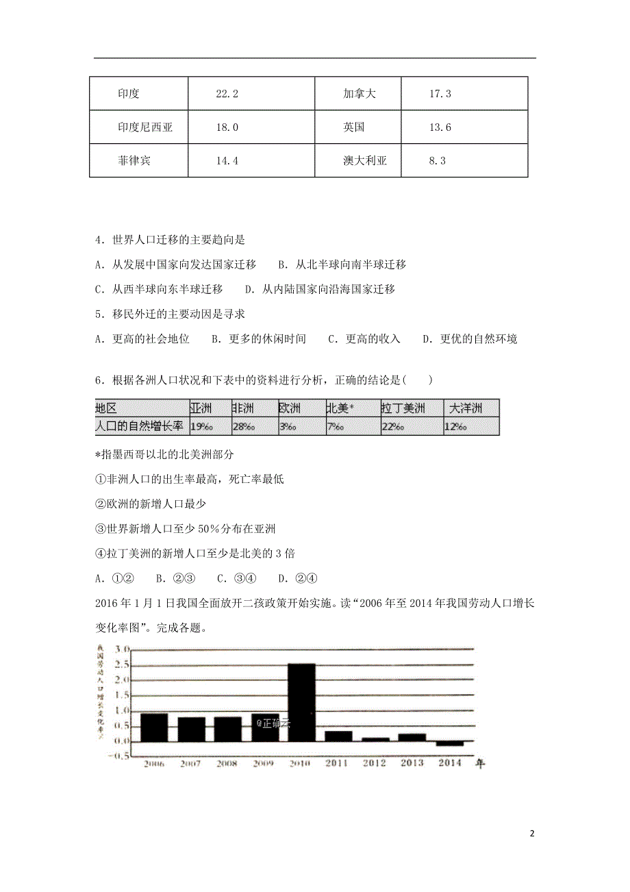 山东省德州市夏津第一中学2018_2019学年高一地理下学期第三次月考试题.doc_第2页