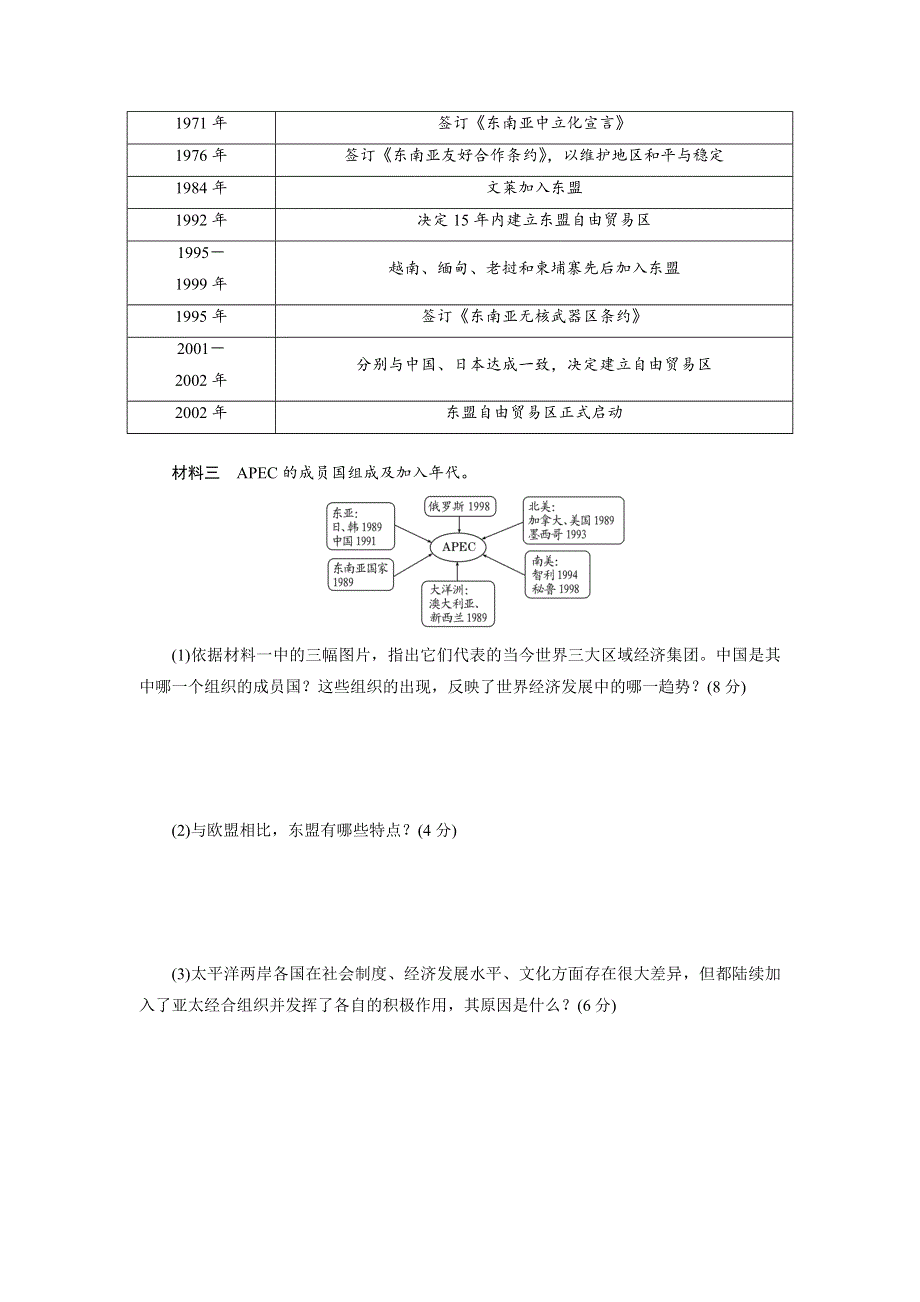 2018-2019学年高中历史岳麓版必修2：能力达标检测（二十五）　亚洲和美洲的经济区域集团化 WORD版含解析.doc_第3页