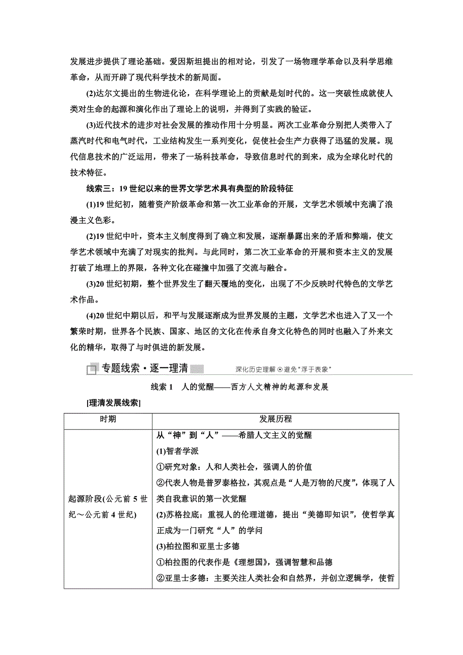 2019版二轮复习历史江苏专版讲义：第三板块 第一步 专题（十三） 一脉相承的人文精神——西方的人文精神及近代以来的世界科技、文艺 WORD版含解析.doc_第2页