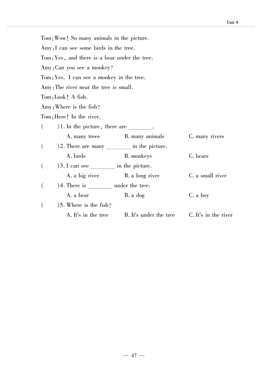 三年级英语下册Unit4HomeLesson4Againplease同步作业pdf无答案鲁科版五四制.pdf_第3页