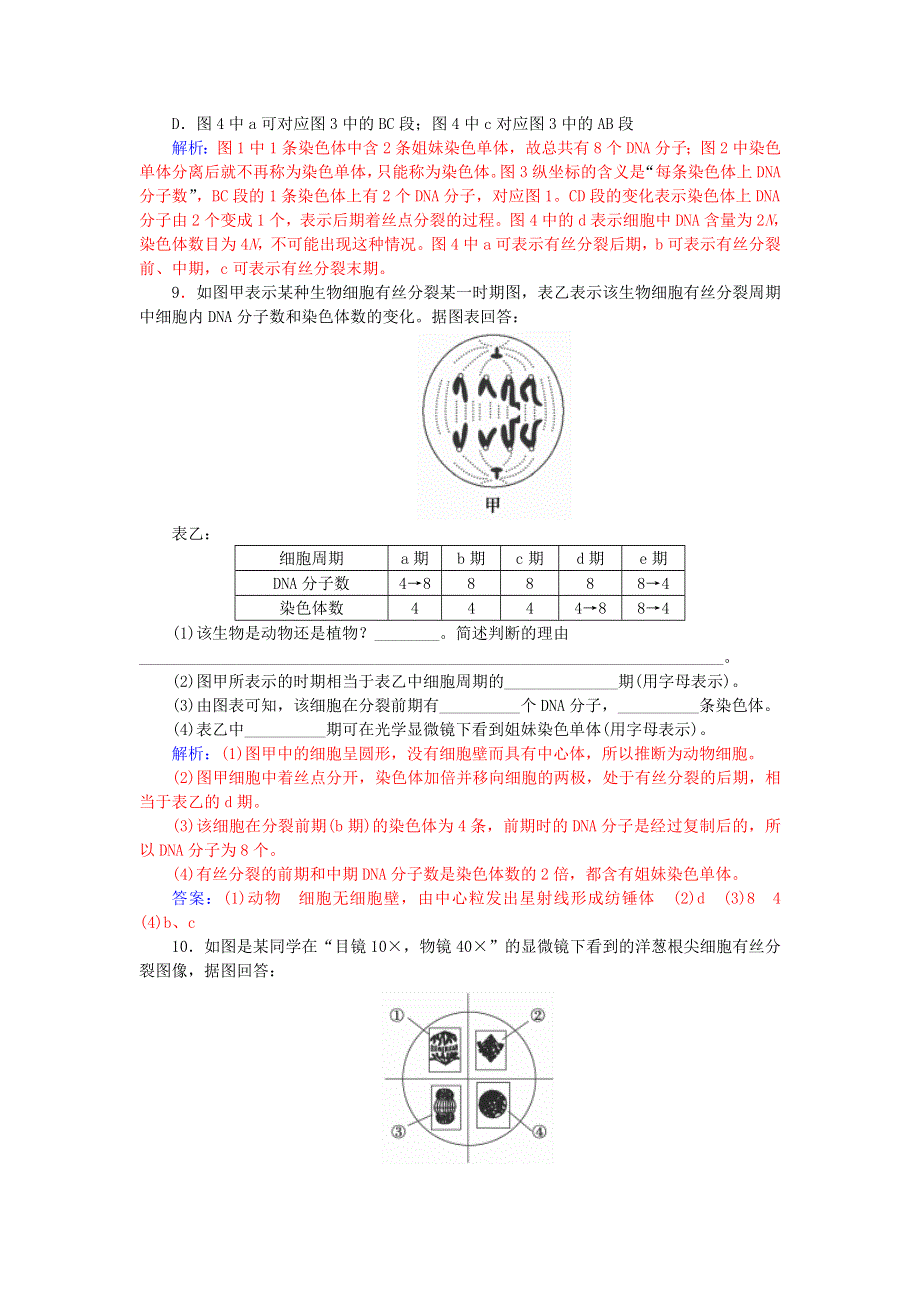 2021-2022高中生物 第六章 细胞的生命历程 第1节 细胞的增殖（1）课时2作业（含解析）新人教版必修1.doc_第3页