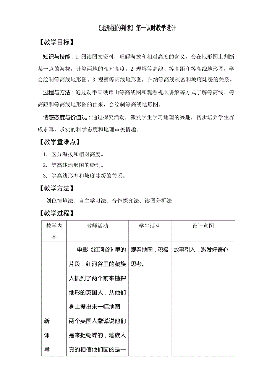 江苏省镇江市丹徒区上会中学2016届高三地理一轮复习教案 地形图的判读第一课时 WORD版.doc_第1页