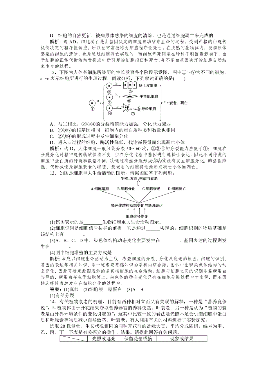 2018-2019学年高中生物苏教版必修1：第五章第二节第2讲细胞的衰老和凋亡 课时作业 WORD版含解析.doc_第3页