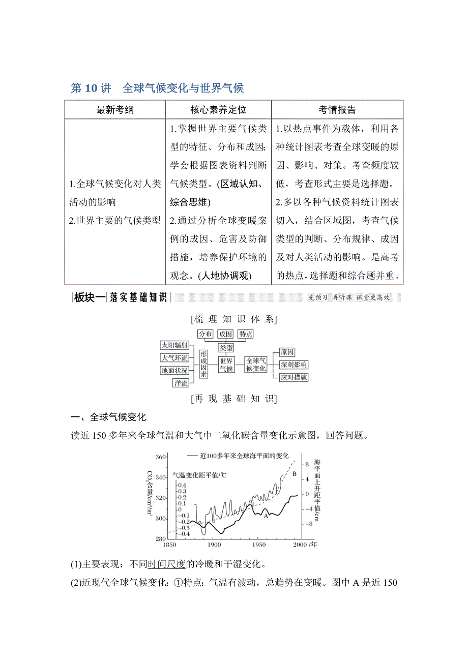 2020版地理新高考鲁教版（江苏）总复习配套讲义：第二单元从地球圈层看地理环境 第10讲 WORD版含答案.doc_第1页