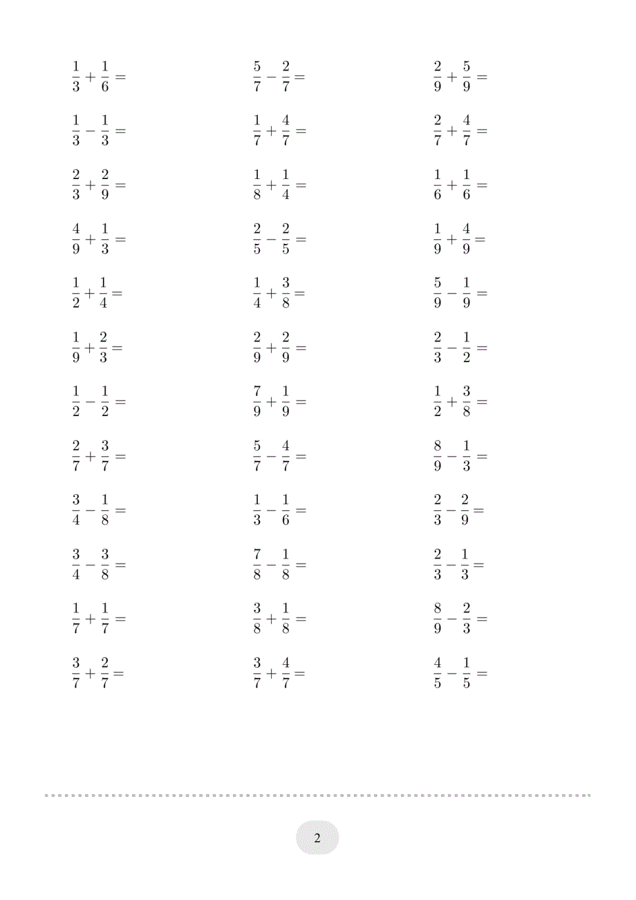 口算题 (分数的简单计算) 1000题.pdf_第2页