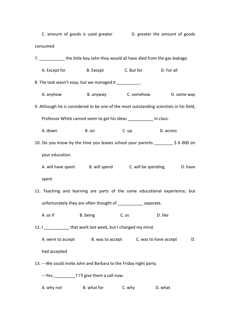 江西省2012届高三英语二轮专项训练：单项选择（31）.doc_第2页