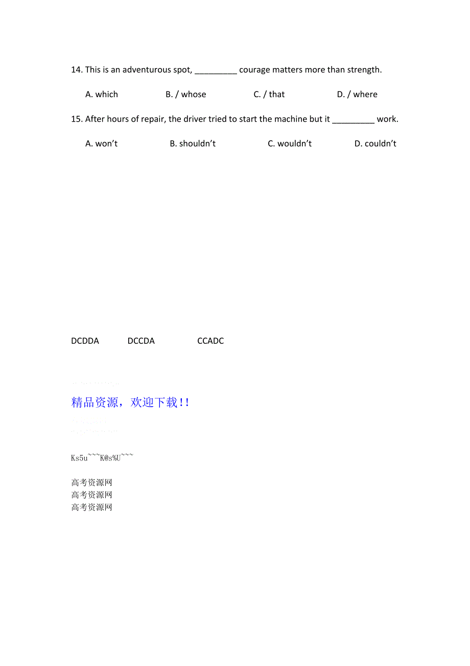 江西省2012届高三英语二轮专项训练：单项选择（31）.doc_第3页