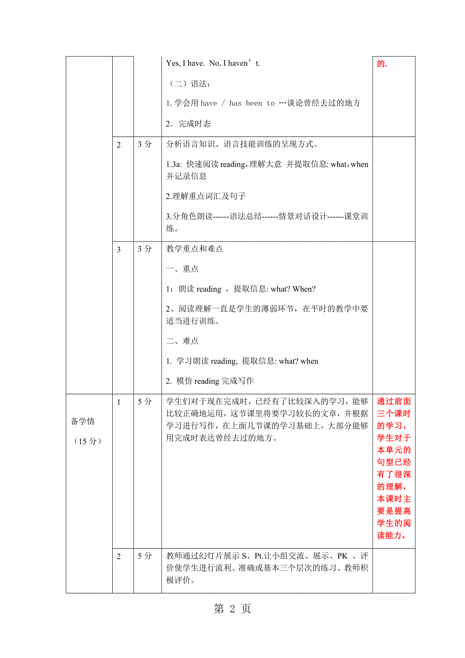 人教版英语八年级下册Unit 9 Have you ever been to an amusement park第4课时教学设计.docx_第2页