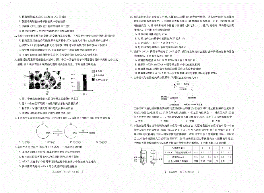 陕西省2023-2024高三生物上学期12月测试试题(pdf).pdf_第2页