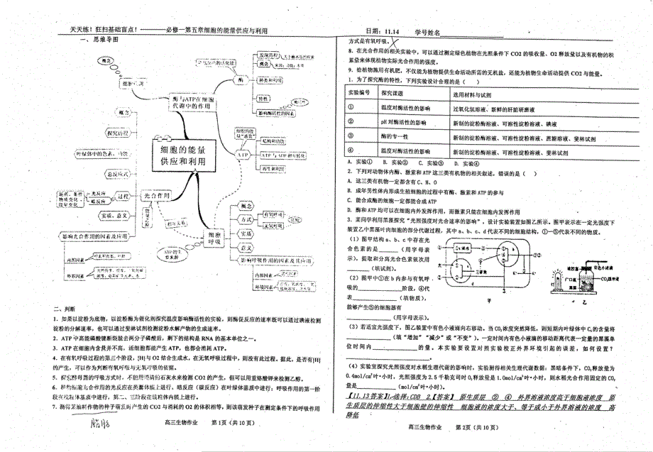 名优专供河北省衡水中学高三生物狂扫基础盲点第五章细胞的能量供应与应用含思维导图pdf必修一.pdf_第1页