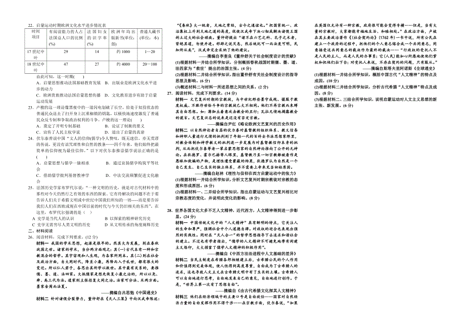 安徽省利辛县阚疃金石中学2020-2021学年高二上学期期中考试历史试题 WORD版含答案.doc_第2页