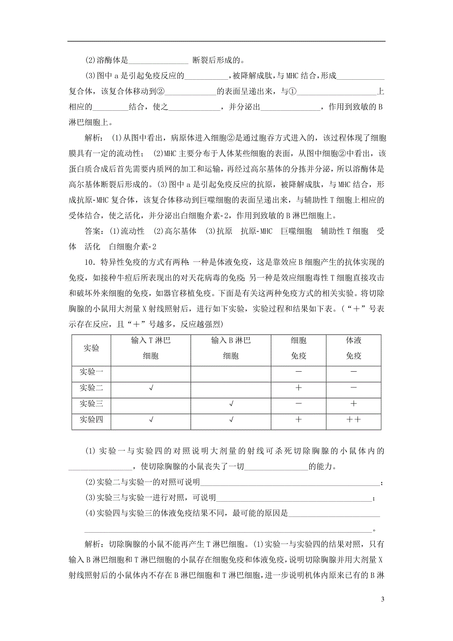 浙江专版2017_2018学年高中生物课时跟踪检测六免疫系统与免疫功能一浙科版必修3.doc_第3页