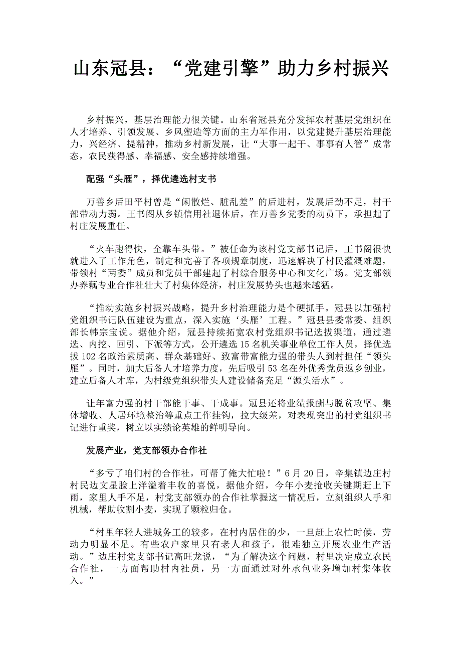 山东冠县：“党建引擎”助力乡村振兴.pdf_第1页