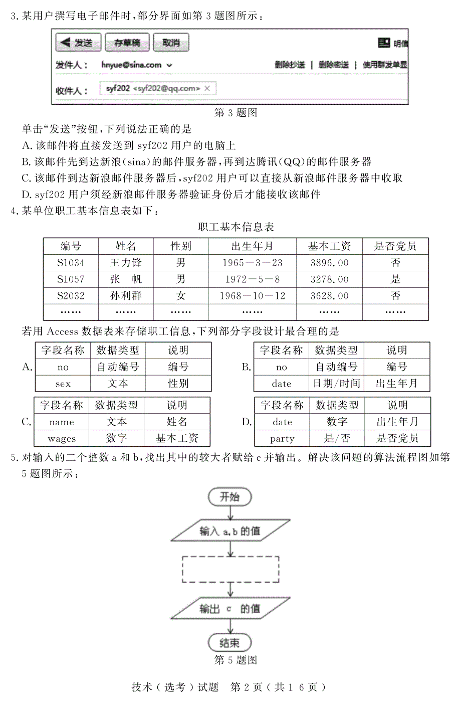 浙江省2015年普通高校招生鸭高一信息技术9月试题PDF.pdf_第2页