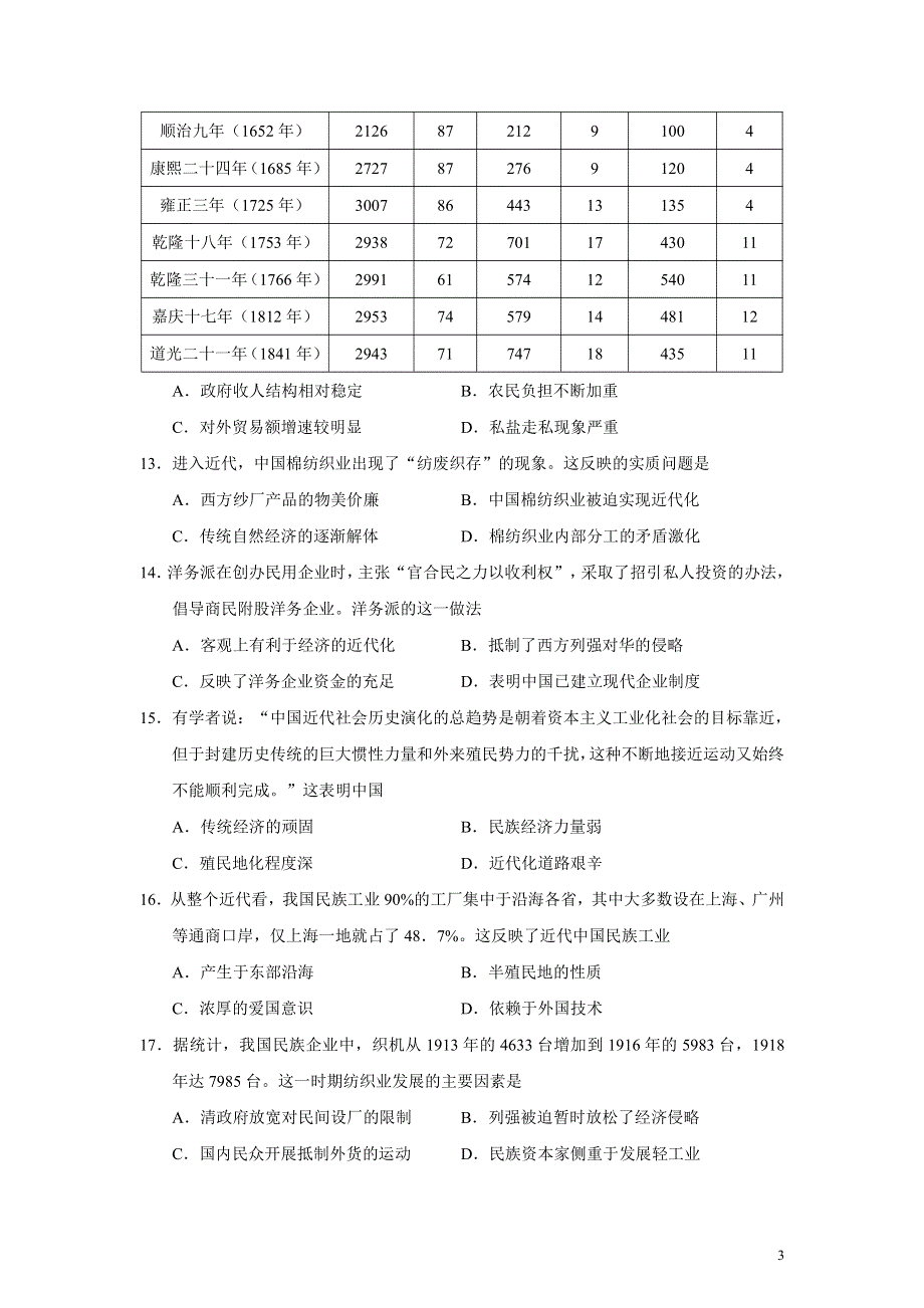 福建省莆田第九中学2017_2018学年高二历史下学期第二次月考试题PDF.pdf_第3页